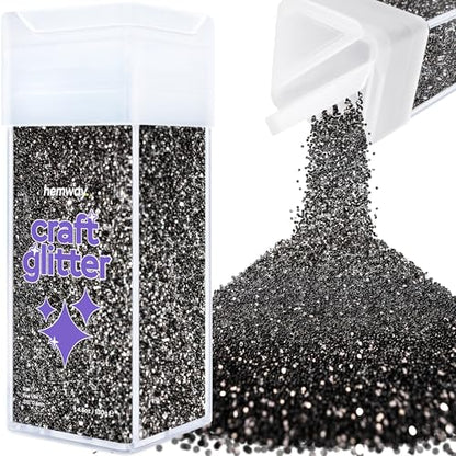 Craft Glitter Shaker Black 130g Fine (4.58562 Ounce)