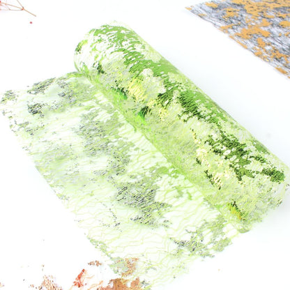 A4 Size Colorful Foil Textured Fabric Art Paper Scrapbooking Decorative, 10 Sheets Sparkle Metallic Lace Mesh for Crafts, Junk Journaling Supplies, Card Making, Collage