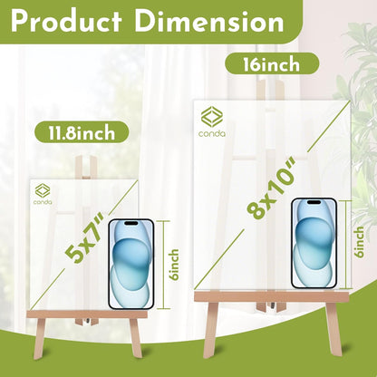 CONDA 8 Pack 16" Tabletop Display Easel, Portable A-Frame Tripod Display Easel for Painting Party & Displaying Canvases, Photos, Display Tripod Holder Stand for Students Kids Beginners