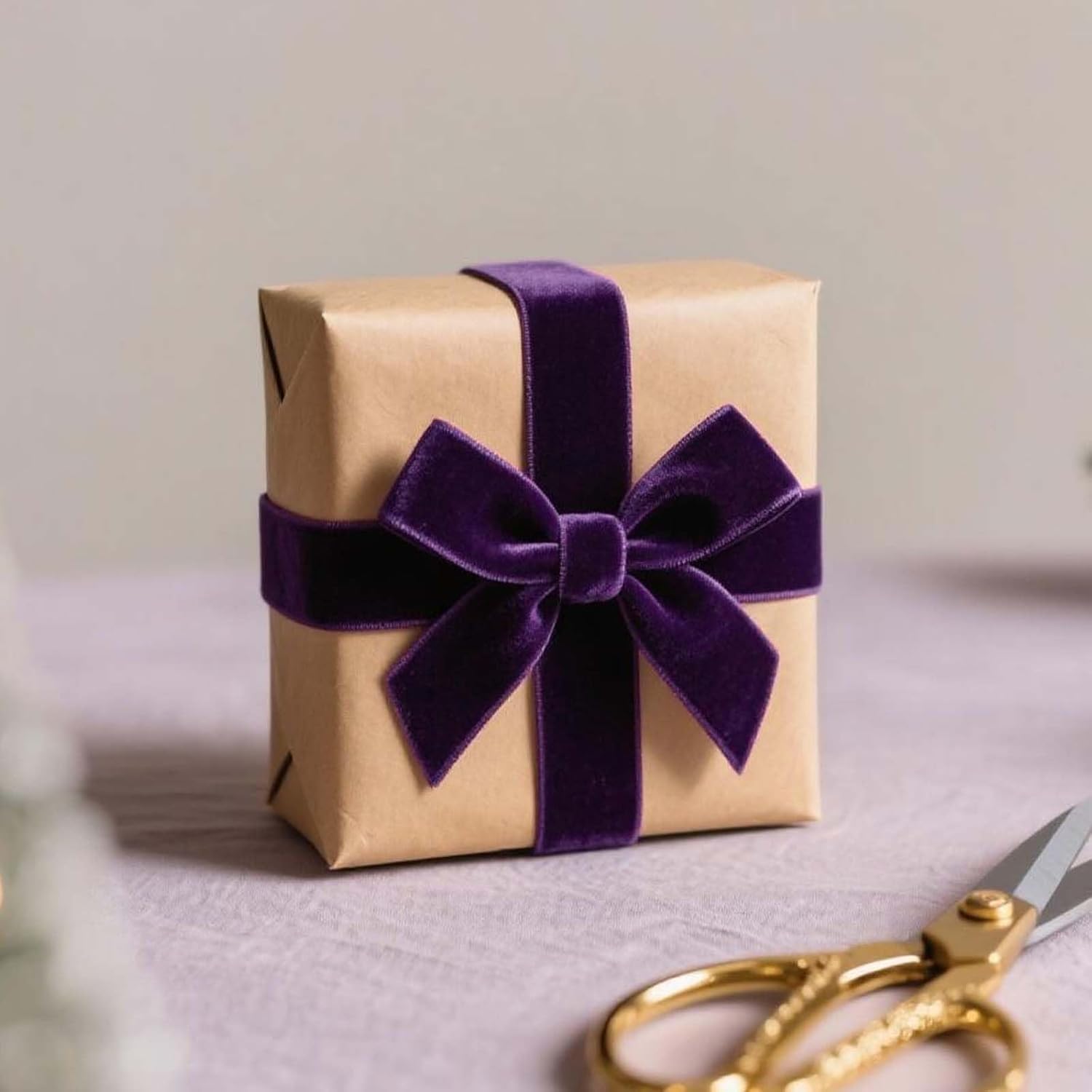 LaRibbons Thin Velvet Ribbon 1 Inch x 25 Yards, Purple Velvet Ribbon for Christmas Tree, Gift Wrapping, Wreath Bow, Outdoor Decoration - Crafty Corner