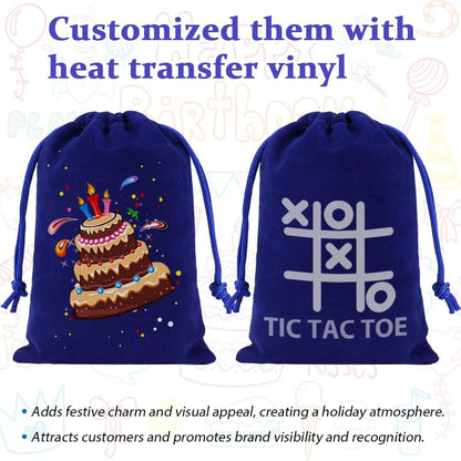 Shintop 20pcs Velvet Gift Bags, 4x6inch Blue Jewelry Bags Drawstring Coin Pouches for Dice Custom Packaging