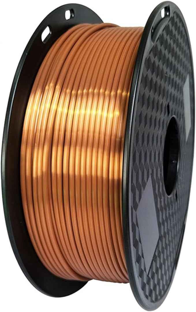 Silk PLA Copper 3D Printer Filament 1.75mm 1Kg, Shiny Metallic-Like Silky Shine, Compatible for 3D Pens & FDM Printers