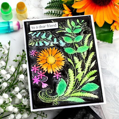 3D Embossing Folders Sunflowers Leaves Textured for Card Making
