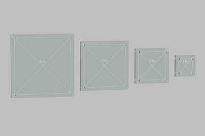 Hexagon, Circle, and Square Acrylic Quilting Templates - 12 Pieces with 4", 3", 2", 1" Sizes - 1/4" Seam Allowance - Durable Clear Acrylic for Quilting, Patchwork, Sewing, & DIY Projects