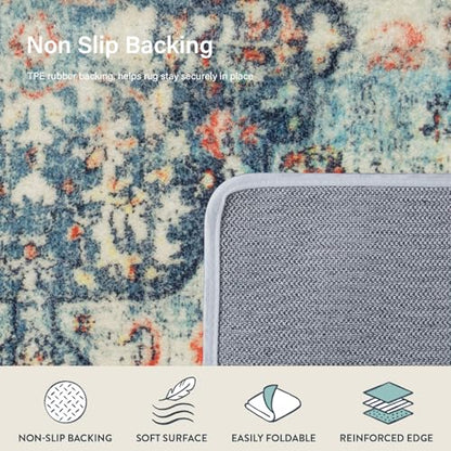 Reine Bohemian Floral Medallion Area Rug
