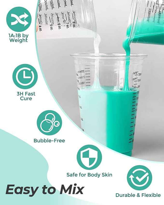 Nicpro 250 oz Silicone Mold Making Kit 20A, Platinum Liquid Silicone Rubber for Mold Maker, Jade Green Flexible & Food Safe Mix Ratio 1:1 for Casting 3D Resins Molds DIY with Gloves, Sticks & Cups