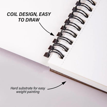 Cabreche Cute Sketchbook Top Spiral Bound Sketch Pad, 9 x 12 inch,100GSM Thick Paper,50 Sheets 100 Pages,Art Sketch Book Artistic Writing Drawing Paper for Girls Women Beginners-Orange Bat