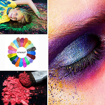 60 Color Natural Cosmetic Grade Shimmer Mica Powder。Resin Pigment (60 Count)