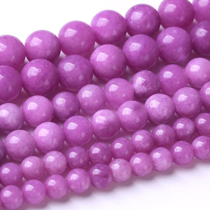 48PCS 8MM Purple Jade Beads Stone Beads Energy Healing Beads for DIY Jewelry Bracelet Necklace Making for Jewelry Making15Inch