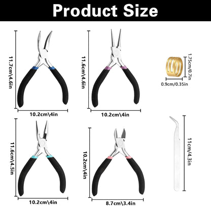 4 Pack Jewelry Making Pliers Tools Set, Jewelry Pliers with Needle Nose, Round Nose Pliers,Crafts Matte Handle - Crafty Corner