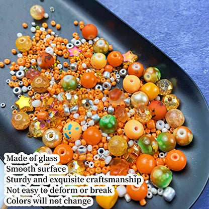 Assorted Glass Resin Beads Multi Size Colors Smooth Cracked Gravel Millet Spacer Beads for Bracelets Necklace Earring DIY Jewelry Making Craft