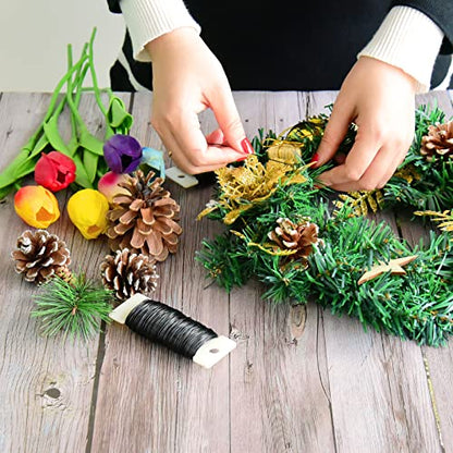 22 Gauge Floral Flexible Paddle Wire for Christmas Wreath Tree (3 Count)