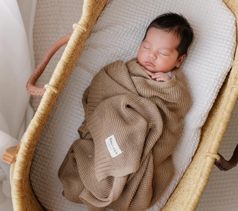 100% Organic Cotton Heritage Knit Textured Baby Blanket