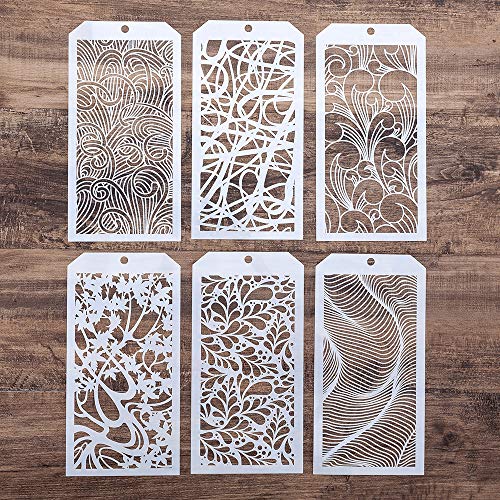 DIY Decorative Stencil Template for Scrapbooking Painting on Wall Furniture Crafts (6 Count)