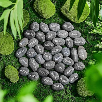 40 Pcs Engraved Inspirational Rocks (40 Count)