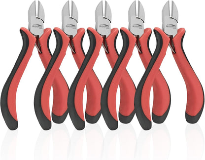 Wire Cutters 4"-5 Pack Side Cutters for Jewelry Making with Spring Loaded for DIY, Craft, Repairing
