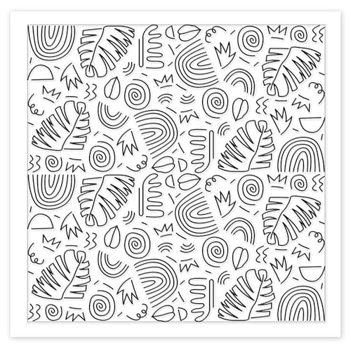 Bohemian Graphics Polymer Clay Texture Sheets Doodle Style Silicone Texture Stamp Clay Texture Mat Modeling Pattern Pad Sheets for Jewelry and Earrings Tools