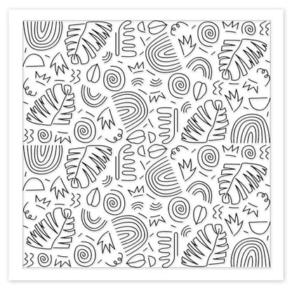 Bohemian Graphics Polymer Clay Texture Sheets Doodle Style Silicone Texture Stamp Clay Texture Mat Modeling Pattern Pad Sheets for Jewelry and Earrings Tools