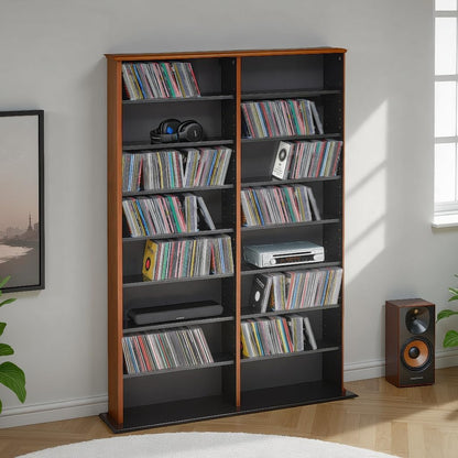 Prepac 2 Column Display Cabinet Media Storage, 38.75" Wide, Cherry