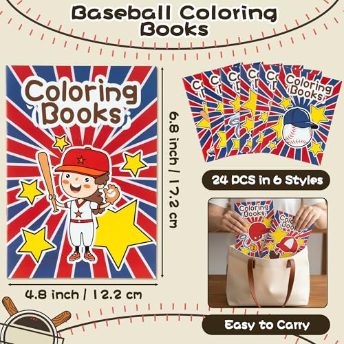 Baseball Coloring Books for Kids (24 Count)