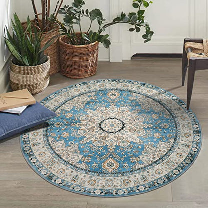 Felice Oriental Floral Medallion Round Rug
