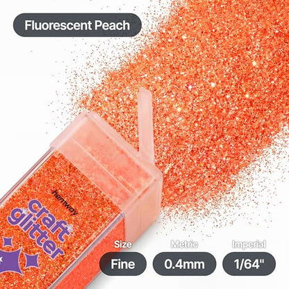 Craft Glitter Shaker Fluorescent Peach 130g Fine (3.8 Ounce)
