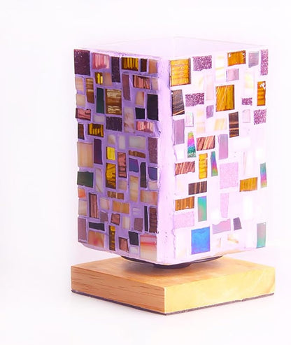 2cm (3/4") Square Vitreous Glass Mosaic Tiles for Crafts Bulk, 1 LB Colorful Mix Quartz Glass Tiles for DIY Art Crafts Kit Adult Kids and Home Deco (Purple Mix)