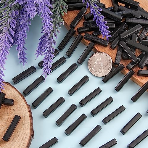 150g Black Strips Glass Mosaic Tiles for Crafts Bulk (5.29 Ounce)