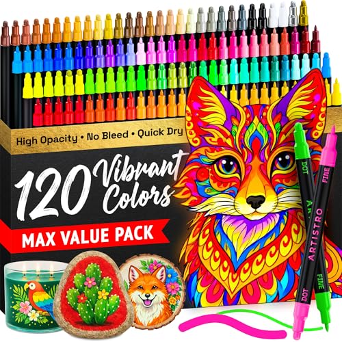 Dual Tip Acrylic Paint Marker Pens (120 Count)