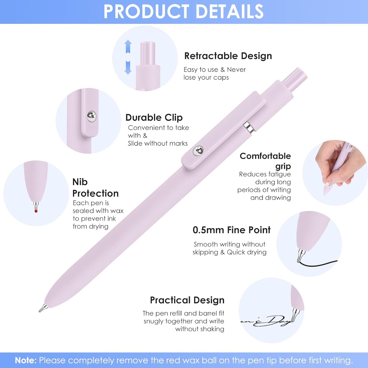 Donyang Gel Pens, 7pcs 0.5mm Cute Black Ink Fine Point Pens With Smooth Writing, Quick Dry Pen For Journaling, Teacher Work Desk Accessories Office School Supplies for Men Women Student (Morandi)