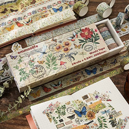 24 Rolls Vintage Washi Tape Set