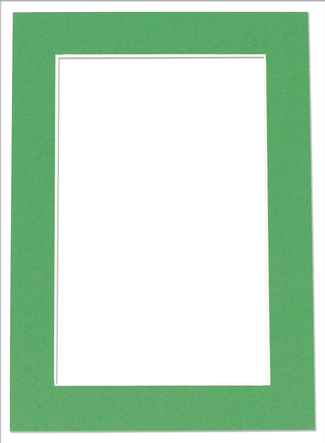 Pack of 25 Acid Free 8.5x11 Mats Bevel Cut for 7x9 Photos - Bright Green Precut Matboards With Backing Boards and Clear Photo Mat Bags For Pictures, Photos, Framing - 4-ply Thickness
