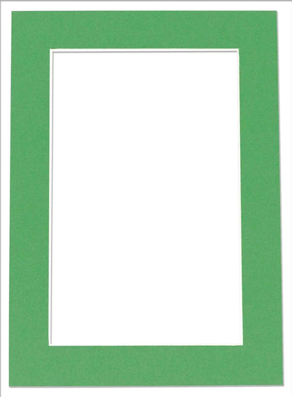 Pack of 25 Acid Free 8.5x11 Mats Bevel Cut for 7x9 Photos - Bright Green Precut Matboards With Backing Boards and Clear Photo Mat Bags For Pictures, Photos, Framing - 4-ply Thickness