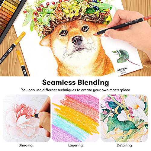 180 Colored Pencils Soft Core Color Pencil Set for Adult Coloring (180 Count)