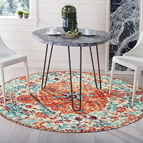 Bohemian Floral Medallion Round Rug