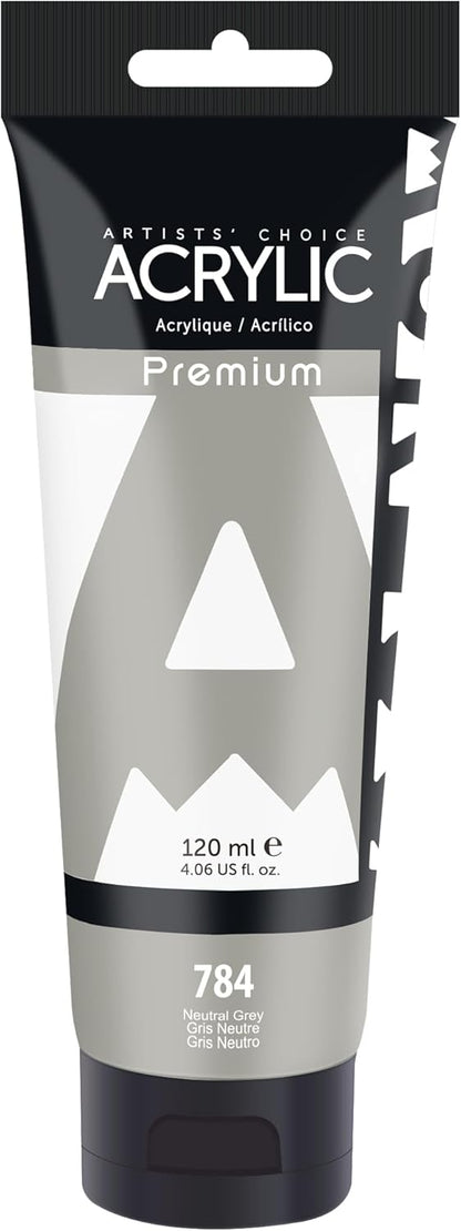 AUREUO Natural Grey Acrylic Paint, 4 Fl Oz / 120ml Single Tube, Rich Pigment Art Craft Paints for Canvas, Rocks, Wood, Ceramic, Fabric - Art Supplies for Beginners, Professionals, Artists