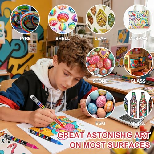 Acrylic Paint Markers for Coloring 288 Colors with 30% More Ink (288 Count)