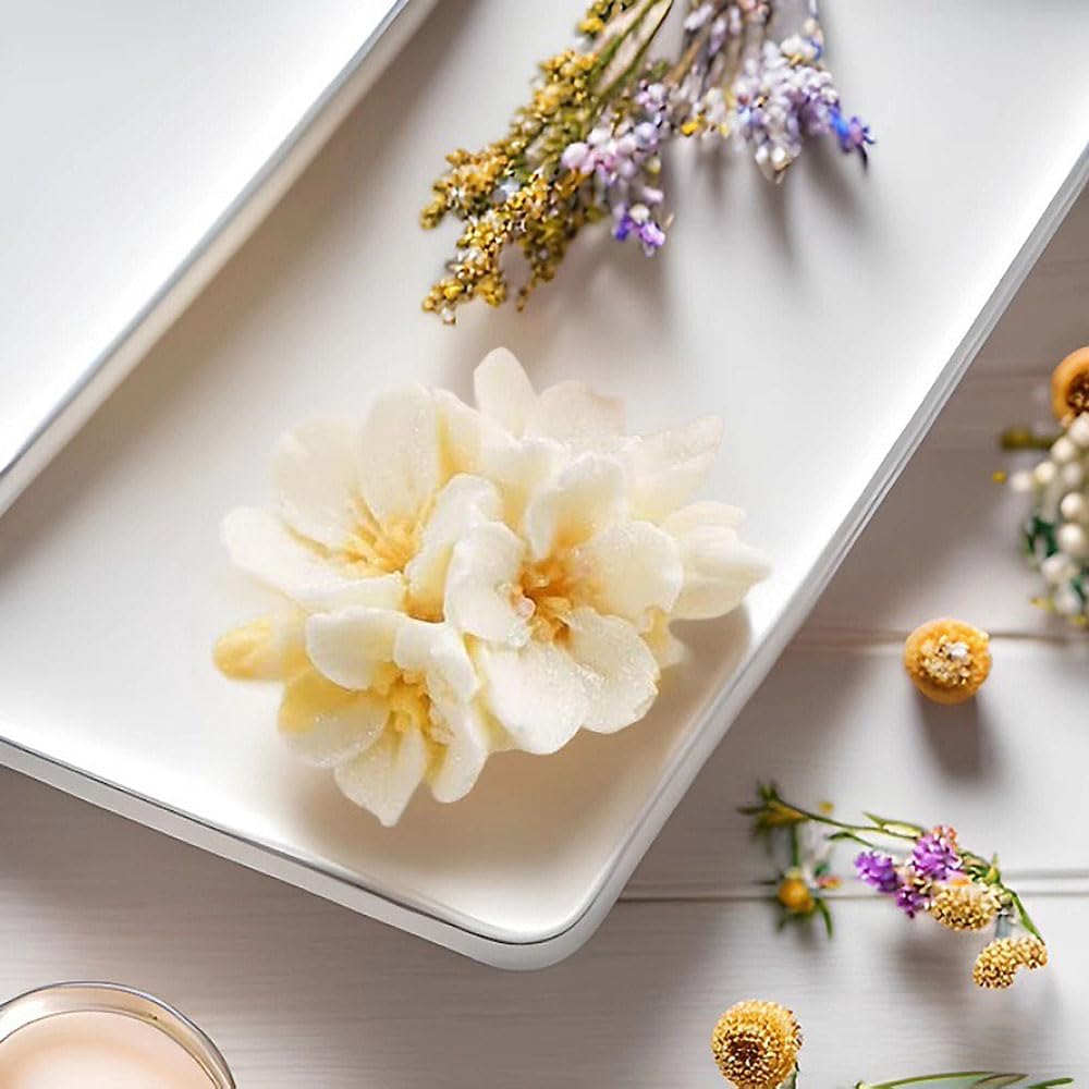 3D Cherry Blossom Candle Mold Scented Candles Flower Silicone Molds for Resin DIY Epoxy Gypsum Crafts Handmade Soap Candle Making Supplies Chocolate Pastry Fondant Cake Decoration Floral Silicone Mold
