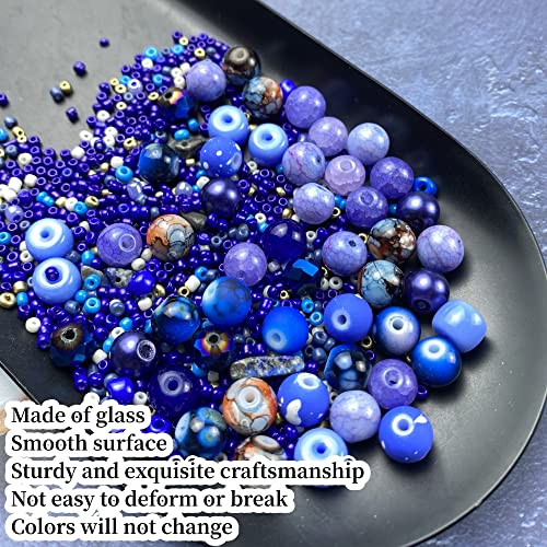 Assorted Glass Resin Beads Multi Size Colors Smooth Cracked Gravel Millet Spacer Beads for Bracelets Necklace Earring DIY Jewelry Making Craft