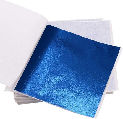 KINNO Gold Leaf Sheets, 600 Pieces Multipurpose 6 Colors Gilding Paper Leaf for Home, Wall, Frame, Ceiling, Furniture Decoration