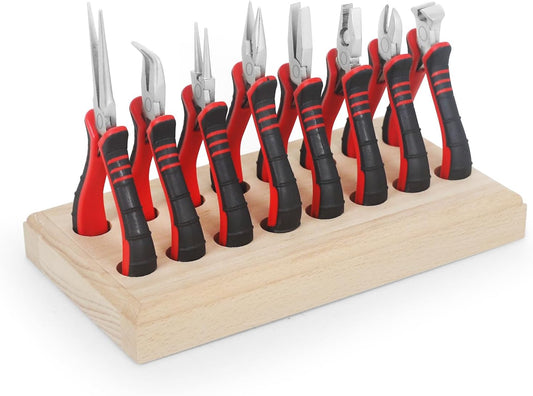 Jewelry Pliers Sets Jewelers Making Tools Kit, Professional 8 piece Mini Wire Plier with Wood Holder for Beading, Crafting, Crimping, Cutting, Repair, Wrapping, Complete Quality for Adults Starter - Crafty Corner