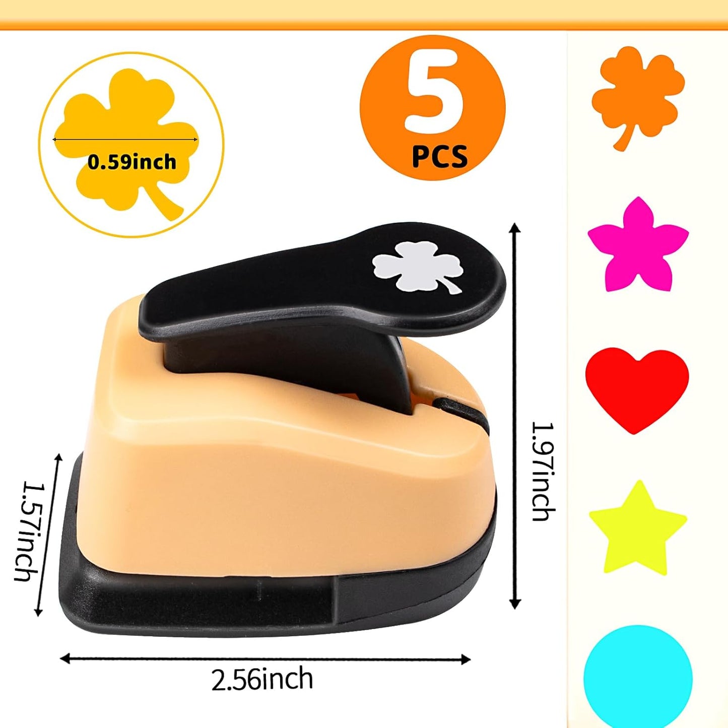 Craft Holes Punch, Paper Punchers Scrapbook Punches, 5PCS Hole Punch Shapes Hole Puncher for Crafts Papers, Cutters for Paper Crafts DIY Handmade Crafting Scrapbook Tools Cards Arts Fun Projects - Crafty Corner
