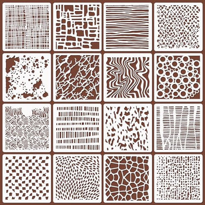 16 Pcs Layering Stencils for Painting (16 Count)