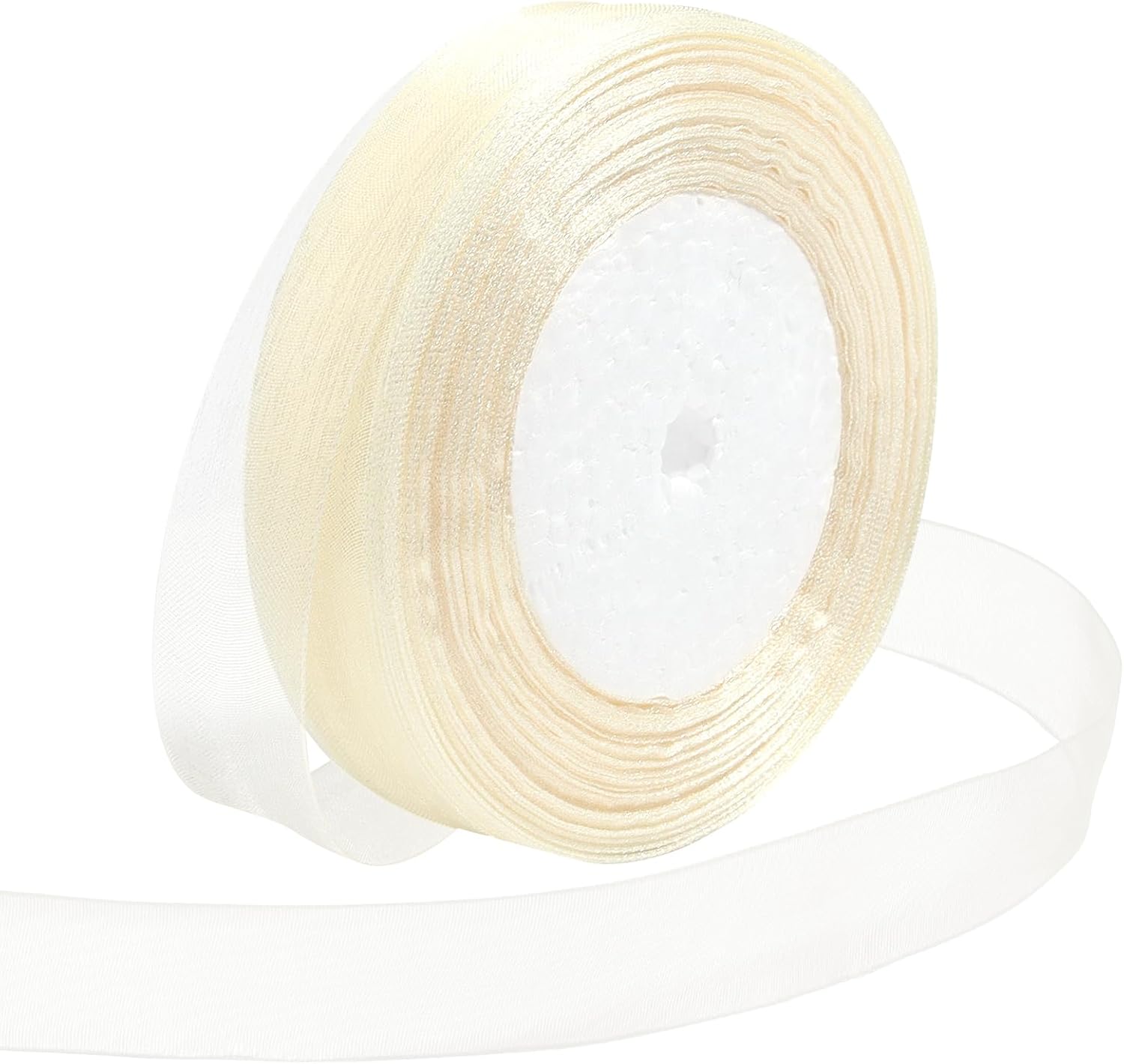 Ribbon for Gift Wrapping 3/4 inch Ivory Sheer Organza Ribbon for Flower Bouquet Tulle Thin Chiffon Ribbons for Wedding Invitations Christmas Halloween Presents Decorations Crafts 50 Yards - Crafty Corner