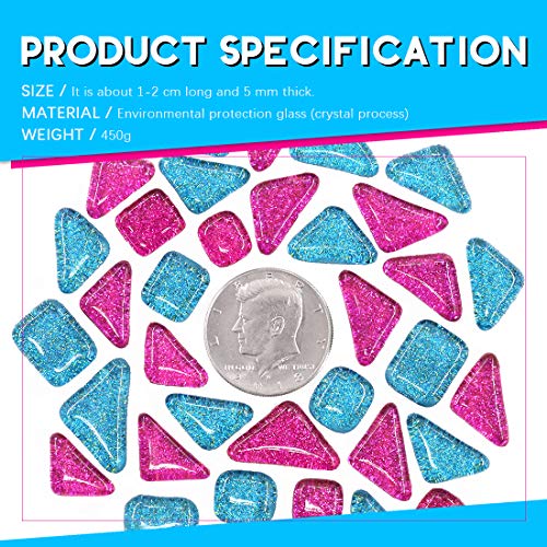 1 Pound Mixed Colors Shine Crystal Series Mosaic Tiles Assortment Kit (15.87 Ounce)