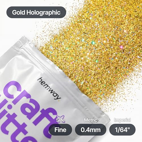 Craft Glitter Gold Holographic 100g Fine Glitter (3.5 Ounce)