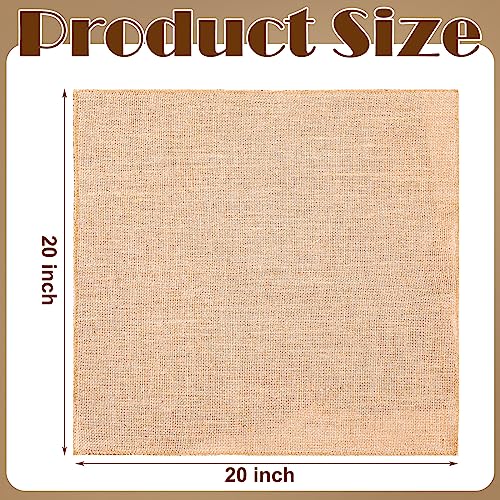 5 Pcs Burlap Squares Multipurpose Natural Burlap Placemats Bulk for Farmhouse Home Party Wedding Table Cover Centerpieces Craft Supplies (5 Count)