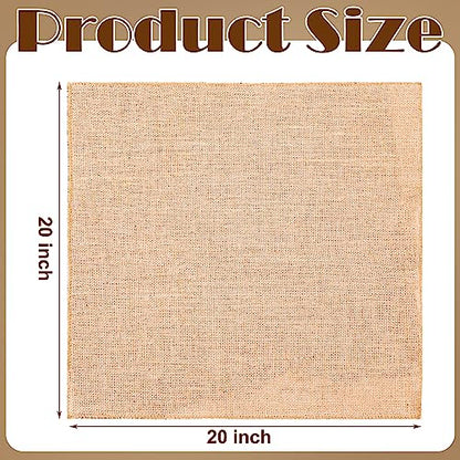 5 Pcs Burlap Squares Multipurpose Natural Burlap Placemats Bulk for Farmhouse Home Party Wedding Table Cover Centerpieces Craft Supplies (5 Count)