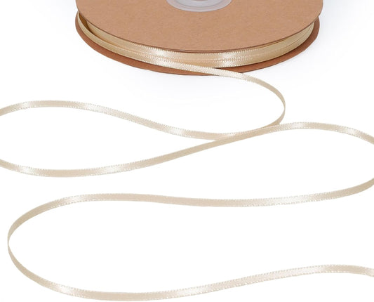 LaRibbons Nude Satin Ribbon 1/8 Inch 100 Yards Thin Luxury Double Faced Ivory Silk Ribbon for Flower Bouquet Crafts Gift Wrapping Wedding Bow Christmas Decoration - Crafty Corner