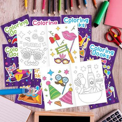 Purim Coloring Books for Kids (24 Count)